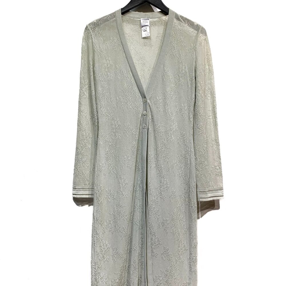 Hervé Léger Green Long Flower Cardigan